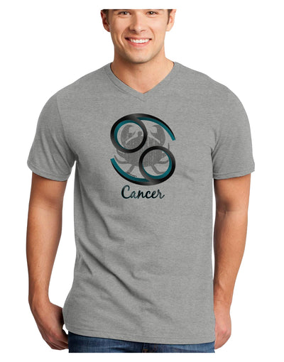 Cancer Symbol Adult V-Neck T-shirt-Mens V-Neck T-Shirt-TooLoud-HeatherGray-Small-Davson Sales