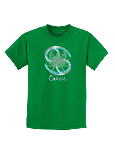 Cancer Symbol Childrens Dark T-Shirt-Childrens T-Shirt-TooLoud-Kelly-Green-X-Small-Davson Sales