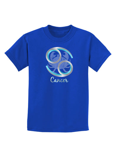 Cancer Symbol Childrens Dark T-Shirt-Childrens T-Shirt-TooLoud-Royal-Blue-X-Small-Davson Sales