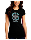 Cancer Symbol Juniors Petite Crew Dark T-Shirt-T-Shirts Juniors Tops-TooLoud-Black-Juniors Fitted Small-Davson Sales