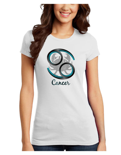 Cancer Symbol Juniors Petite T-Shirt-T-Shirts Juniors Tops-TooLoud-White-Juniors Fitted X-Small-Davson Sales