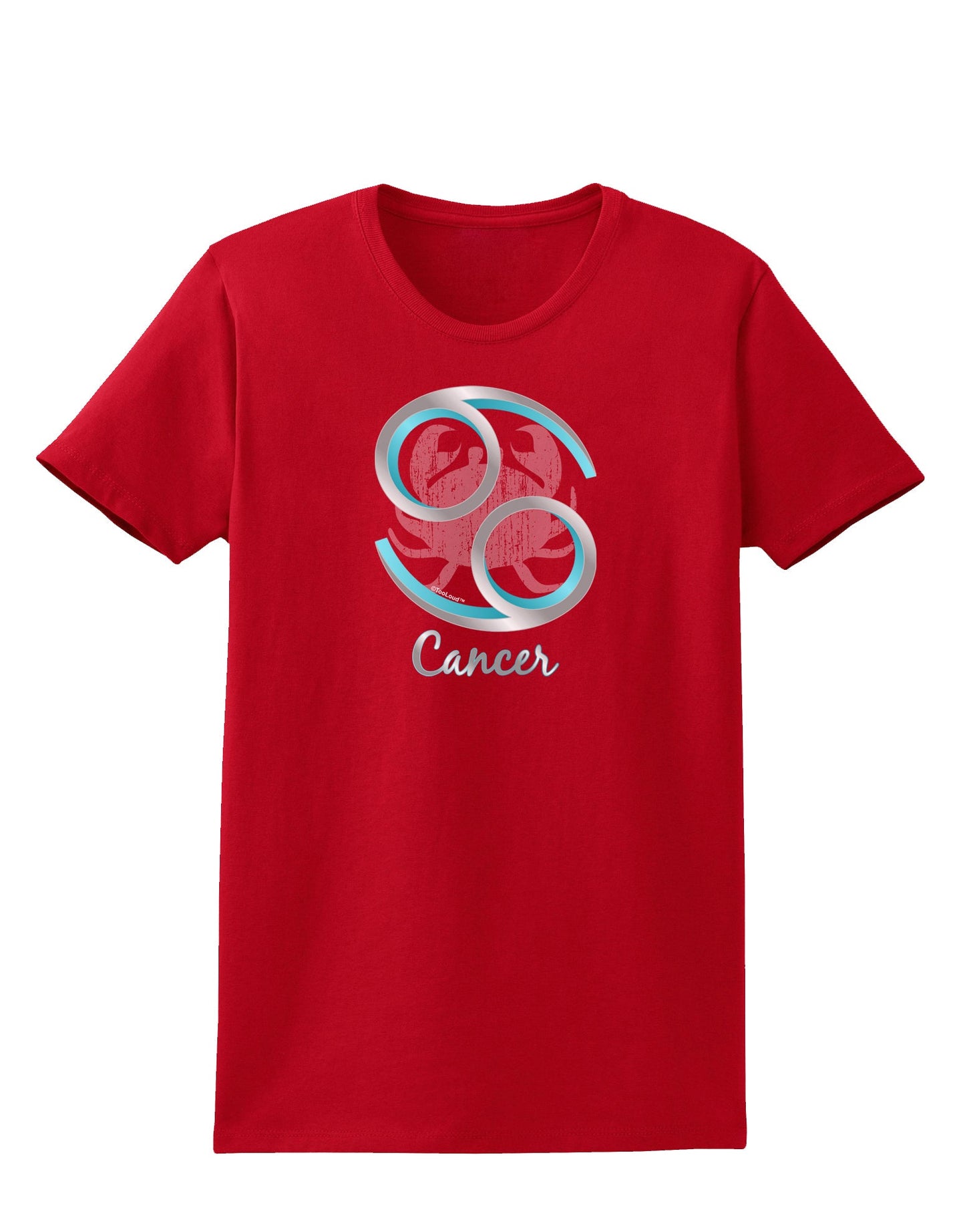 Cancer Symbol Womens Dark T-Shirt-TooLoud-Red-X-Small-Davson Sales