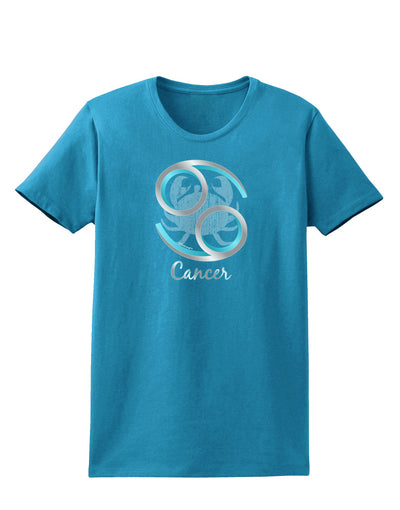 Cancer Symbol Womens Dark T-Shirt-TooLoud-Turquoise-X-Small-Davson Sales