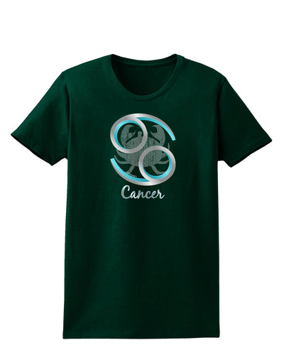 Cancer Symbol Womens Dark T-Shirt-TooLoud-Forest-Green-Small-Davson Sales