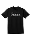 Cancun Mexico - Script Text Adult Dark T-Shirt-Mens T-Shirt-TooLoud-Black-Small-Davson Sales