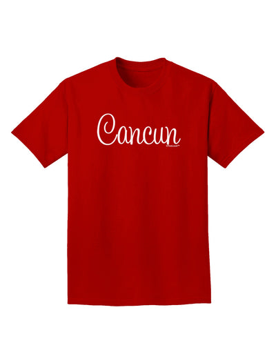 Cancun Mexico - Script Text Adult Dark T-Shirt-Mens T-Shirt-TooLoud-Red-Small-Davson Sales