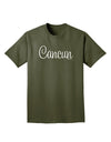 Cancun Mexico - Script Text Adult Dark T-Shirt-Mens T-Shirt-TooLoud-Military-Green-Small-Davson Sales