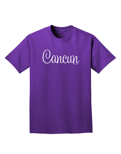 Cancun Mexico - Script Text Adult Dark T-Shirt-Mens T-Shirt-TooLoud-Purple-Small-Davson Sales