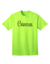 Cancun Mexico - Script Text Adult T-Shirt-unisex t-shirt-TooLoud-Neon-Green-Small-Davson Sales