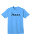 Cancun Mexico - Script Text Adult T-Shirt-unisex t-shirt-TooLoud-Aquatic-Blue-Small-Davson Sales