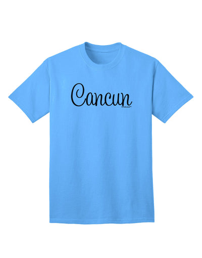 Cancun Mexico - Script Text Adult T-Shirt-unisex t-shirt-TooLoud-Aquatic-Blue-Small-Davson Sales