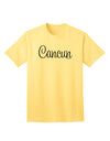 Cancun Mexico - Script Text Adult T-Shirt-unisex t-shirt-TooLoud-Yellow-Small-Davson Sales