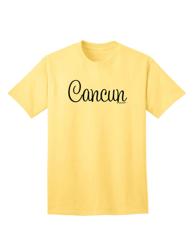 Cancun Mexico - Script Text Adult T-Shirt-unisex t-shirt-TooLoud-Yellow-Small-Davson Sales