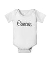 Cancun Mexico - Script Text Baby Romper Bodysuit-Baby Romper-TooLoud-White-06-Months-Davson Sales