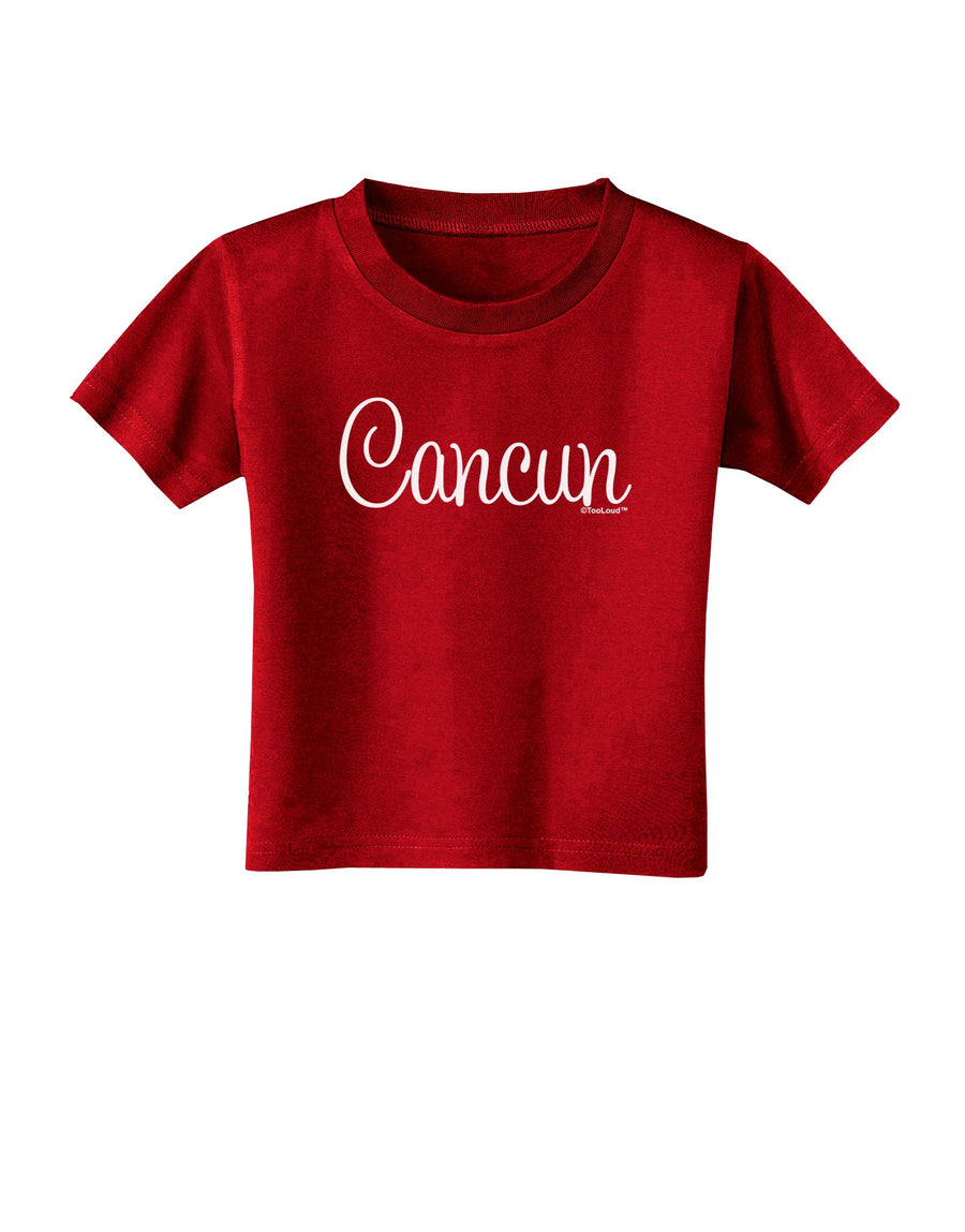 Cancun Mexico - Script Text Toddler T-Shirt Dark-Toddler T-Shirt-TooLoud-Black-2T-Davson Sales