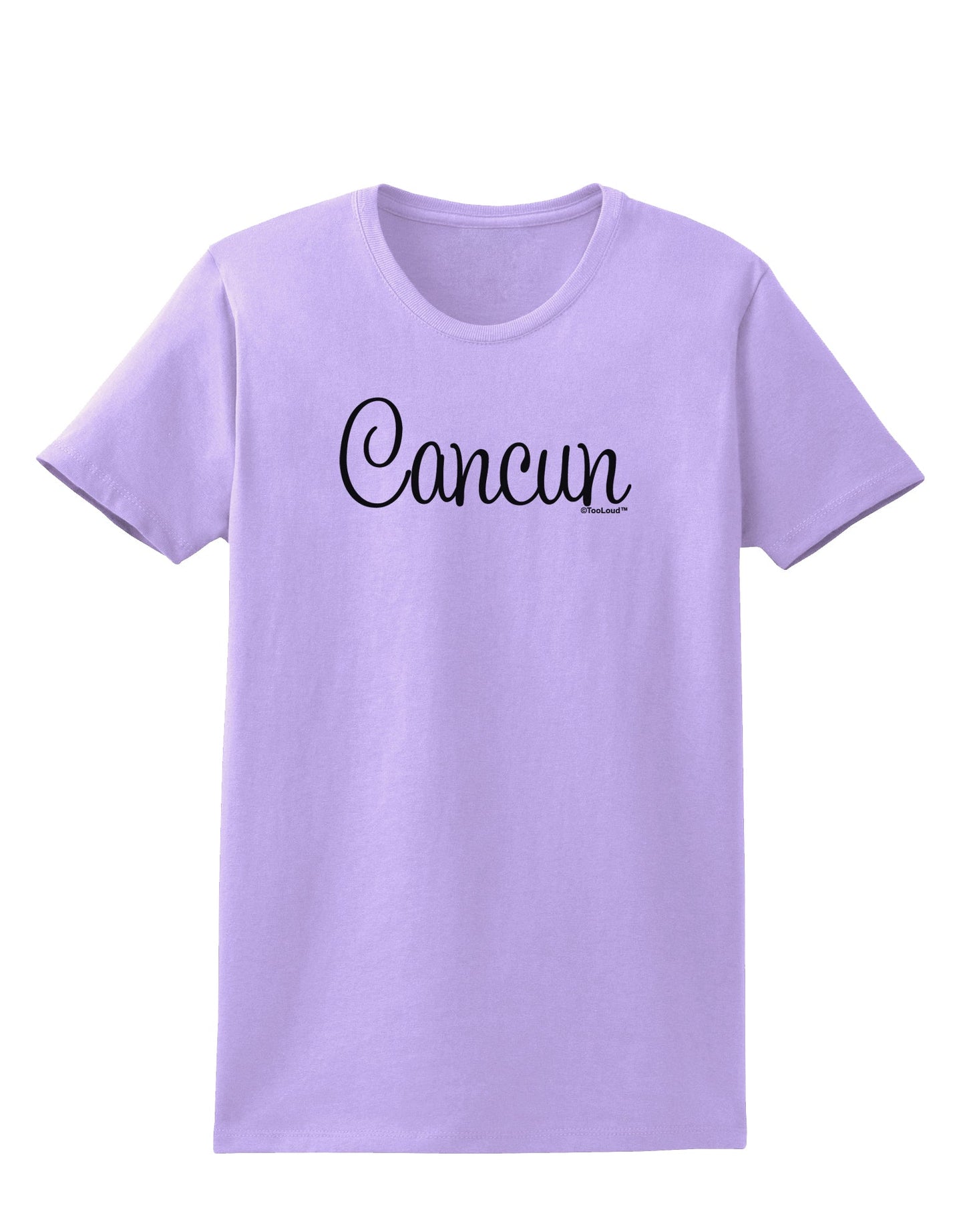 Cancun Mexico - Script Text Womens T-Shirt-Womens T-Shirt-TooLoud-Lavender-X-Small-Davson Sales