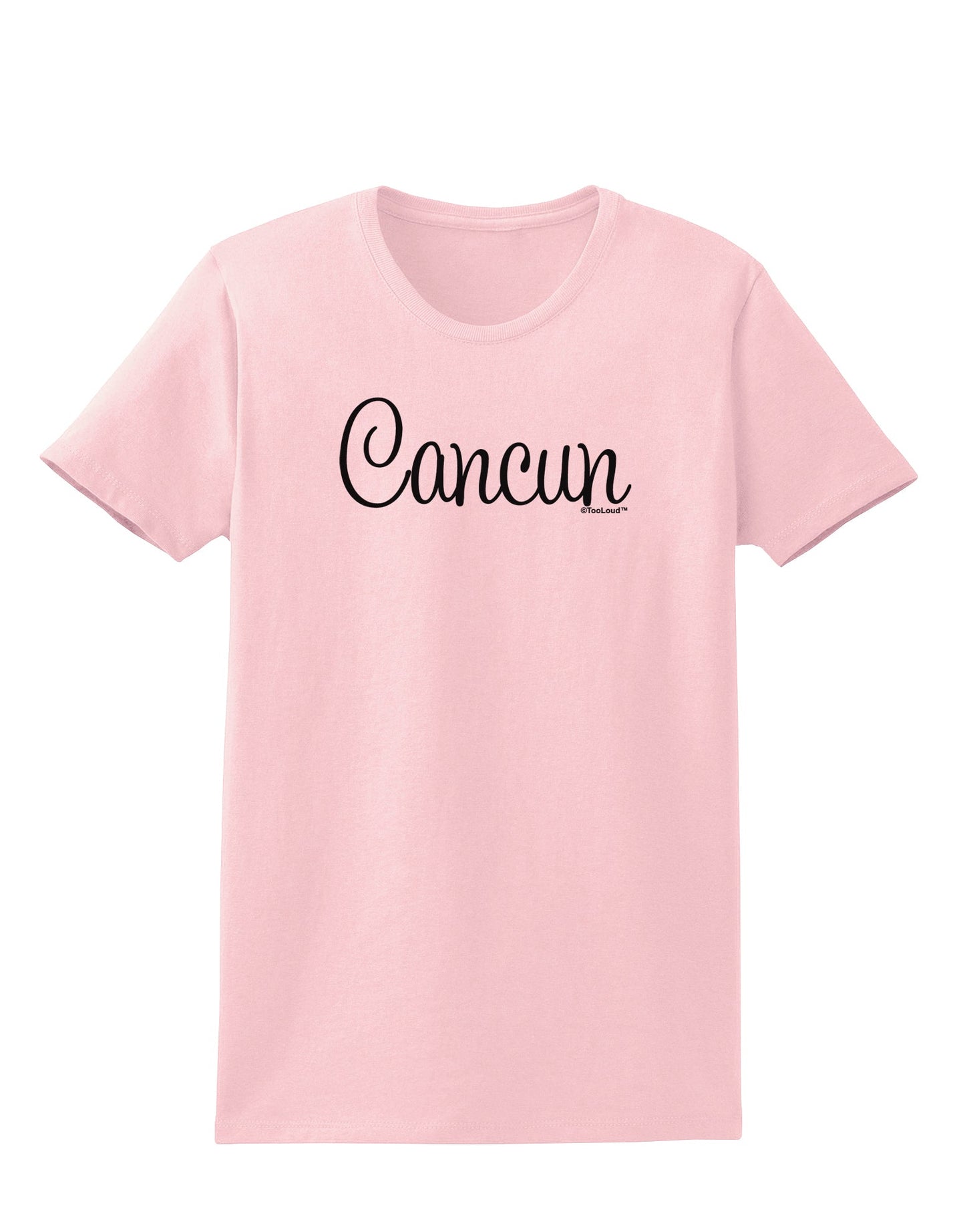 Cancun Mexico - Script Text Womens T-Shirt-Womens T-Shirt-TooLoud-PalePink-X-Small-Davson Sales