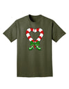 Candy Cane Heart Christmas Adult Dark T-Shirt-Mens T-Shirt-TooLoud-Military-Green-Small-Davson Sales