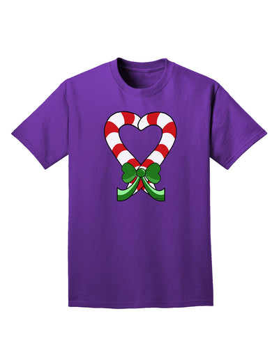 Candy Cane Heart Christmas Adult Dark T-Shirt-Mens T-Shirt-TooLoud-Purple-Small-Davson Sales