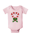 Candy Cane Heart Christmas Baby Romper Bodysuit-Baby Romper-TooLoud-Light-Pink-06-Months-Davson Sales