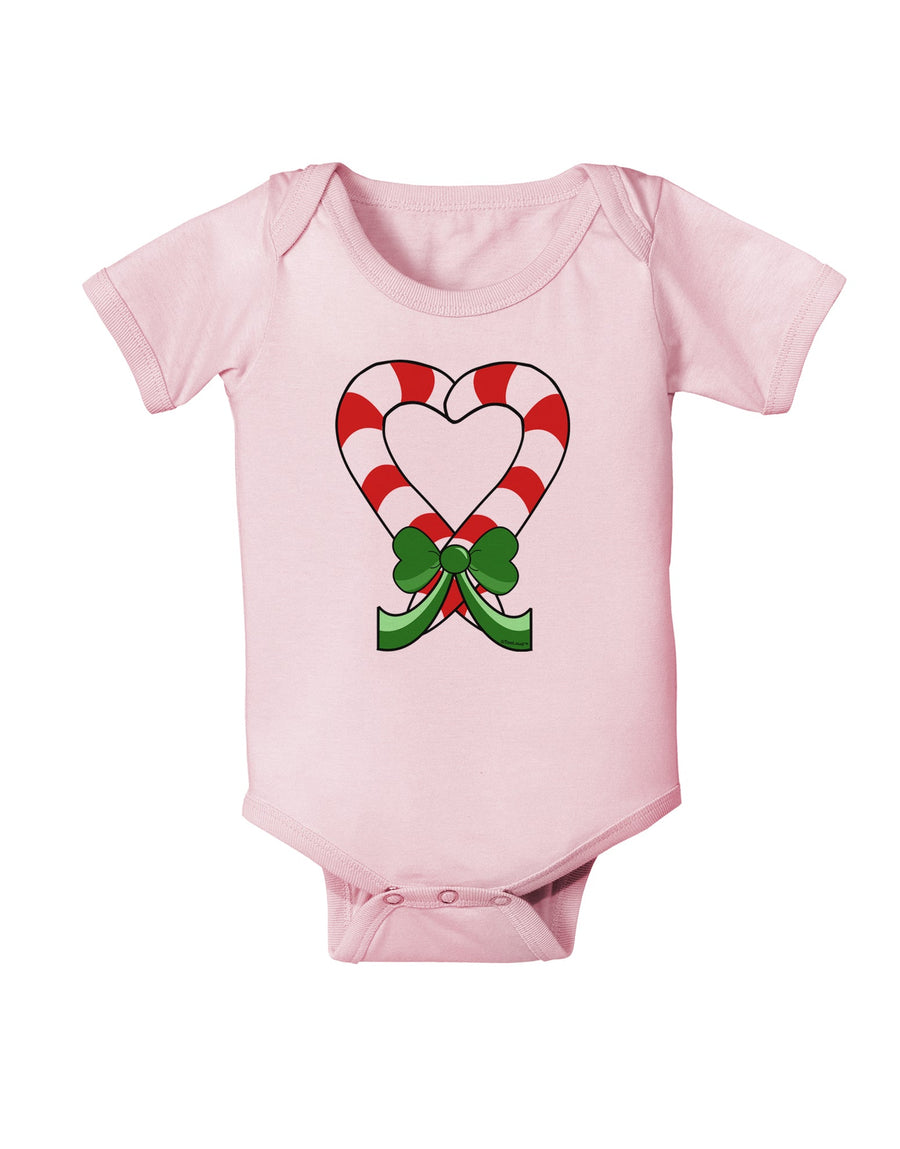 Candy Cane Heart Christmas Baby Romper Bodysuit-Baby Romper-TooLoud-White-06-Months-Davson Sales