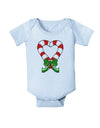 Candy Cane Heart Christmas Baby Romper Bodysuit-Baby Romper-TooLoud-Light-Blue-06-Months-Davson Sales