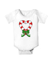 Candy Cane Heart Christmas Baby Romper Bodysuit-Baby Romper-TooLoud-White-06-Months-Davson Sales