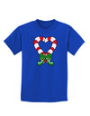 Candy Cane Heart Christmas Childrens Dark T-Shirt-Childrens T-Shirt-TooLoud-Royal-Blue-X-Small-Davson Sales