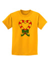 Candy Cane Heart Christmas Childrens T-Shirt-Childrens T-Shirt-TooLoud-Gold-X-Small-Davson Sales