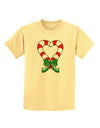 Candy Cane Heart Christmas Childrens T-Shirt-Childrens T-Shirt-TooLoud-Daffodil-Yellow-X-Small-Davson Sales