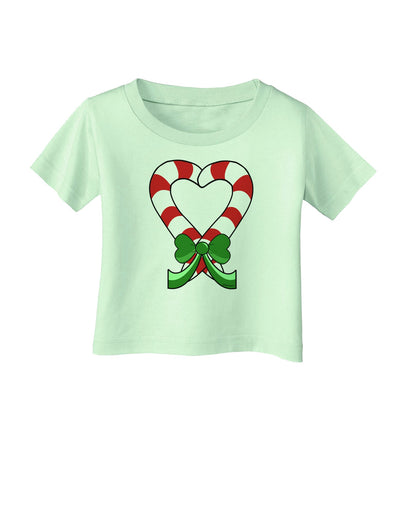 Candy Cane Heart Christmas Infant T-Shirt-Infant T-Shirt-TooLoud-Light-Green-06-Months-Davson Sales