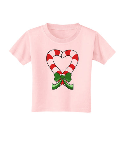 Candy Cane Heart Christmas Toddler T-Shirt-Toddler T-Shirt-TooLoud-Light-Pink-2T-Davson Sales