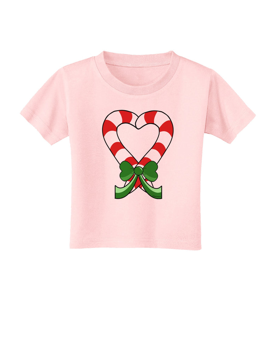 Candy Cane Heart Christmas Toddler T-Shirt-Toddler T-Shirt-TooLoud-White-2T-Davson Sales