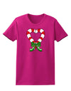 Candy Cane Heart Christmas Womens Dark T-Shirt-TooLoud-Hot-Pink-Small-Davson Sales