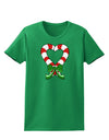 Candy Cane Heart Christmas Womens Dark T-Shirt-TooLoud-Kelly-Green-X-Small-Davson Sales