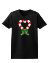 Candy Cane Heart Christmas Womens Dark T-Shirt-TooLoud-Black-X-Small-Davson Sales