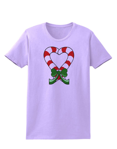 Candy Cane Heart Christmas Womens T-Shirt-Womens T-Shirt-TooLoud-Lavender-X-Small-Davson Sales