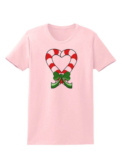 Candy Cane Heart Christmas Womens T-Shirt-Womens T-Shirt-TooLoud-PalePink-X-Small-Davson Sales