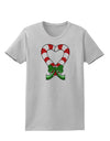 Candy Cane Heart Christmas Womens T-Shirt-Womens T-Shirt-TooLoud-AshGray-X-Small-Davson Sales