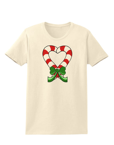 Candy Cane Heart Christmas Womens T-Shirt-Womens T-Shirt-TooLoud-Natural-X-Small-Davson Sales