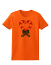 Candy Cane Heart Christmas Womens T-Shirt-Womens T-Shirt-TooLoud-Orange-X-Small-Davson Sales