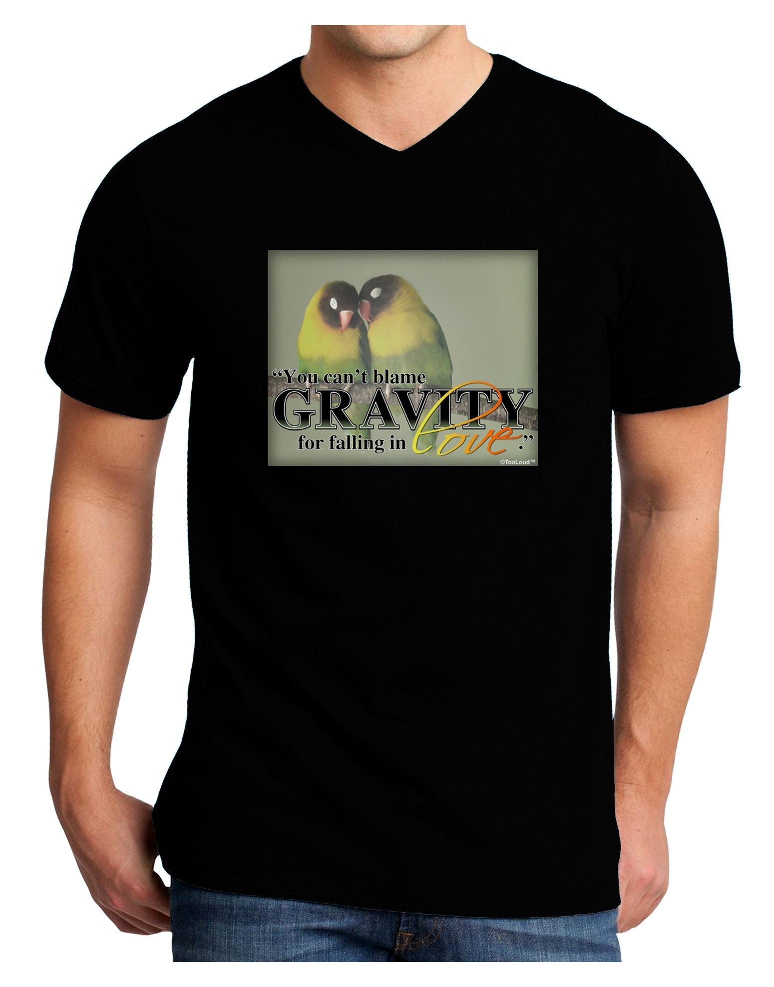 Can't Blame Gravity Adult Dark V-Neck T-Shirt-Mens V-Neck T-Shirt-TooLoud-Black-XX-Large-Davson Sales