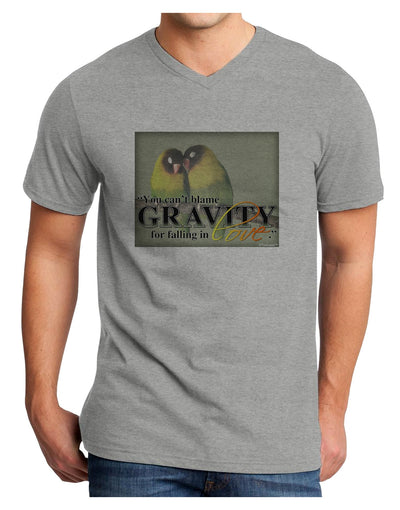 Can't Blame Gravity Adult V-Neck T-shirt-Mens V-Neck T-Shirt-TooLoud-HeatherGray-XXXX-Large-Davson Sales