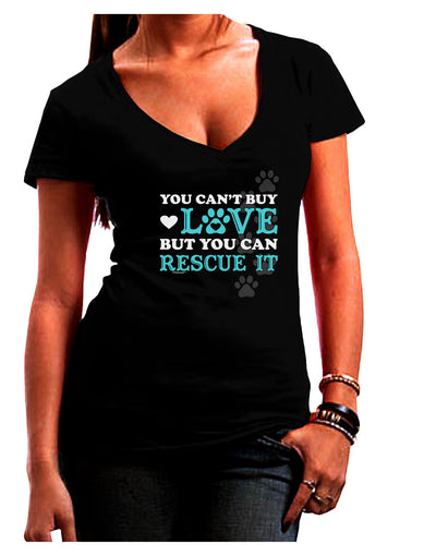 Can't Buy Love Rescue It Womens V-Neck Dark T-Shirt-Womens V-Neck T-Shirts-TooLoud-Black-Juniors Fitted Small-Davson Sales