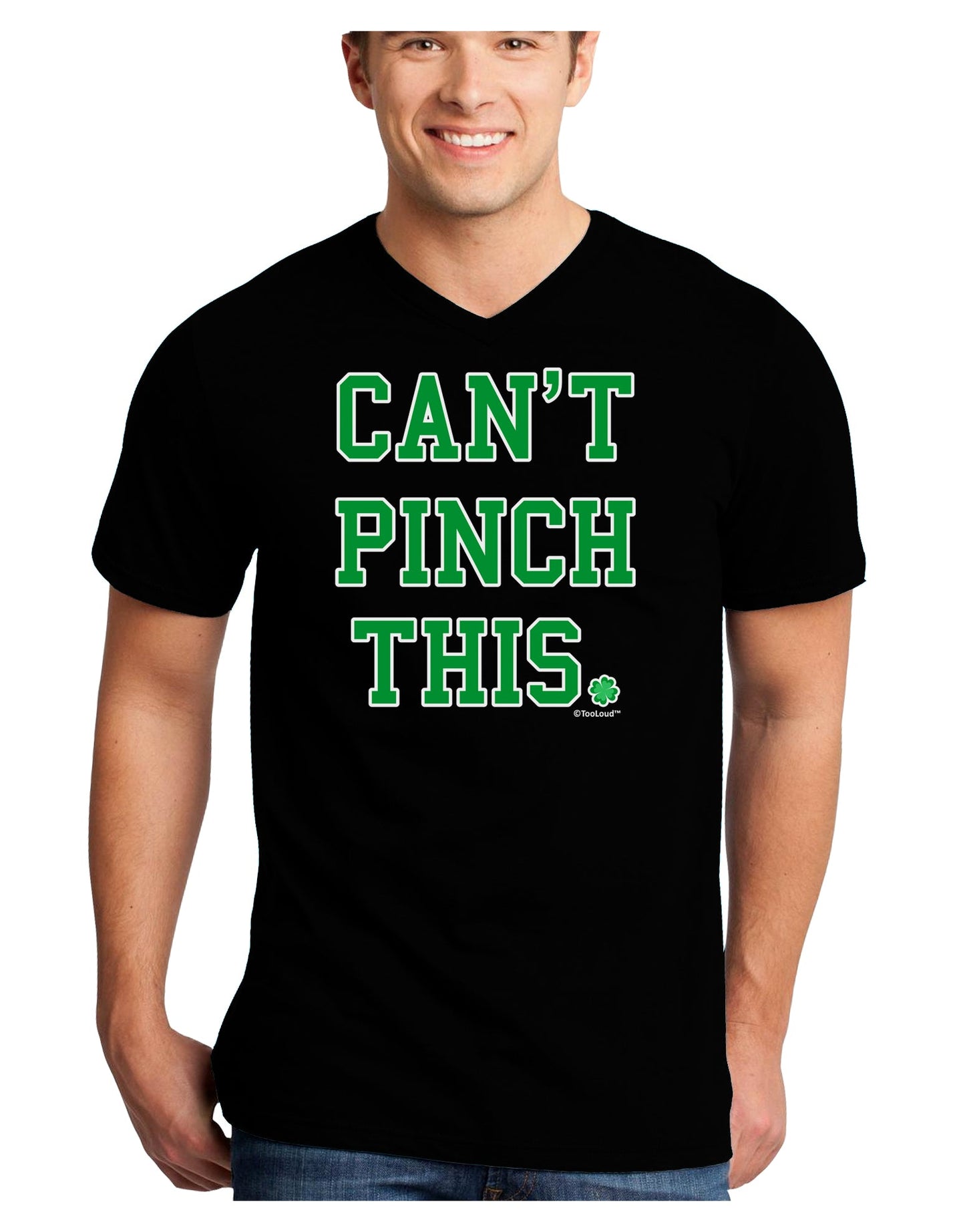Can't Pinch This - St. Patrick's Day Adult Dark V-Neck T-Shirt by TooLoud-Mens V-Neck T-Shirt-TooLoud-Black-Small-Davson Sales