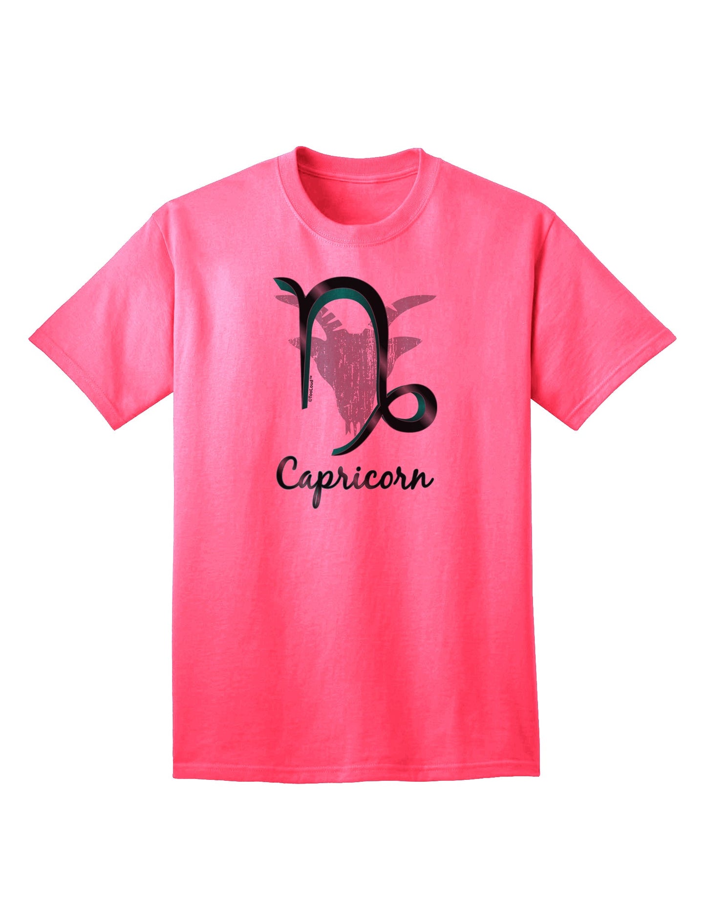 Capricorn Symbol Adult T-Shirt-unisex t-shirt-TooLoud-Neon-Pink-Small-Davson Sales