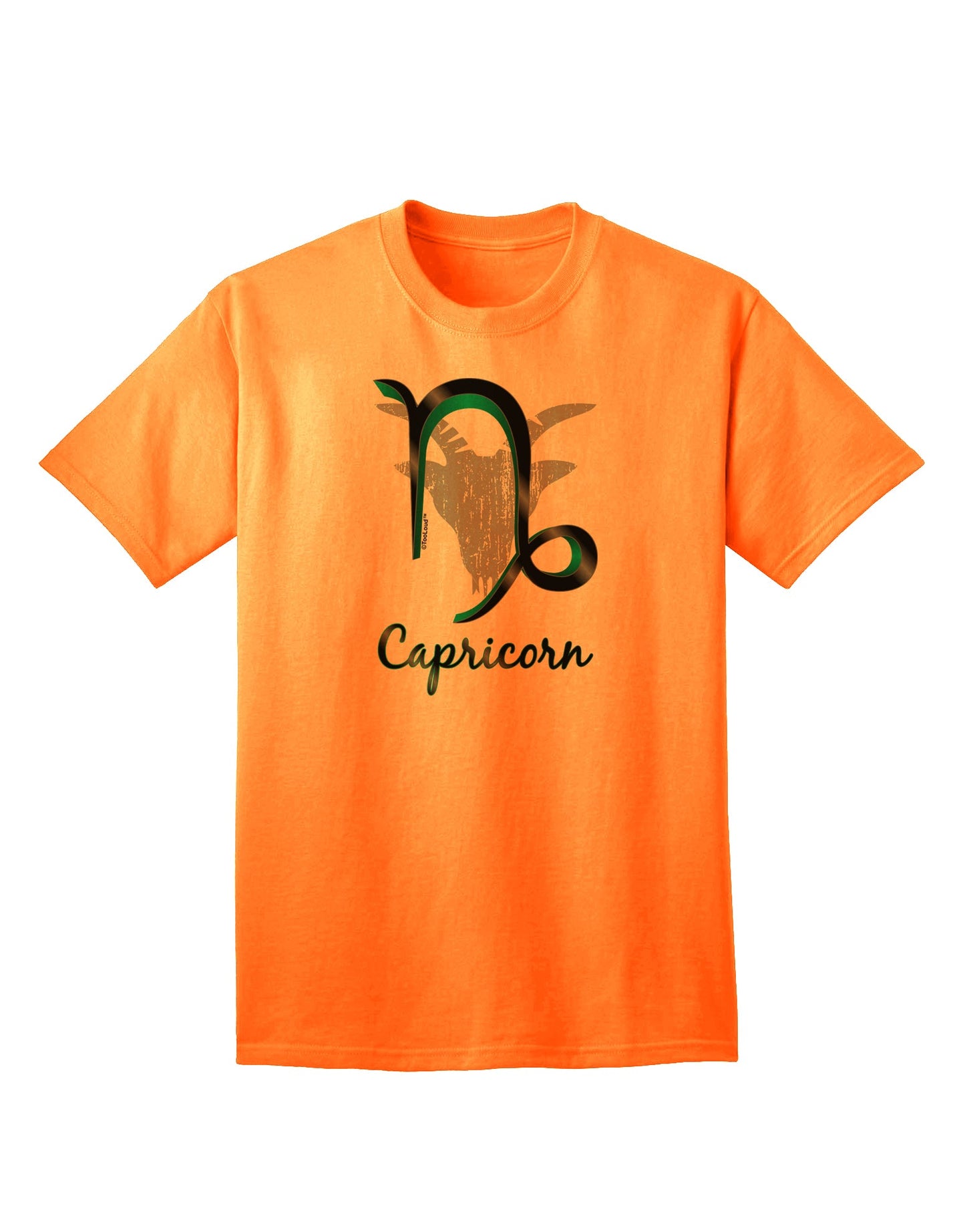 Capricorn Symbol Adult T-Shirt-unisex t-shirt-TooLoud-Neon-Orange-Small-Davson Sales