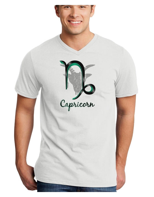 Capricorn Symbol Adult V-Neck T-shirt-Mens V-Neck T-Shirt-TooLoud-White-Small-Davson Sales