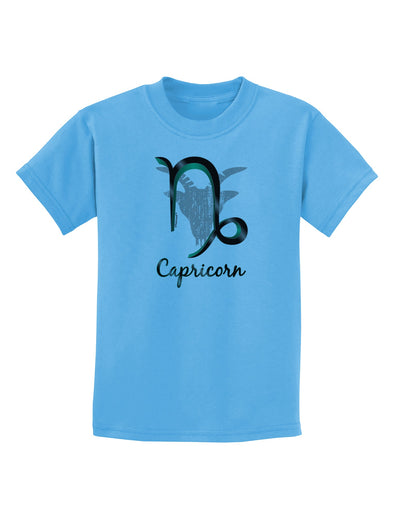 Capricorn Symbol Childrens T-Shirt-Childrens T-Shirt-TooLoud-Aquatic-Blue-X-Small-Davson Sales