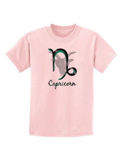 Capricorn Symbol Childrens T-Shirt-Childrens T-Shirt-TooLoud-PalePink-X-Small-Davson Sales